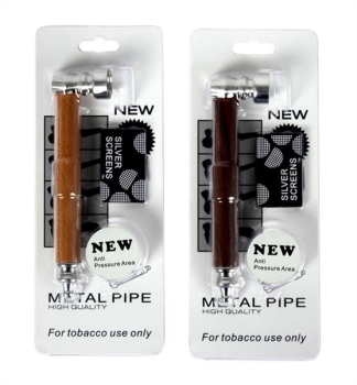 1 Metall/Holzpfeife 125mm sortiert